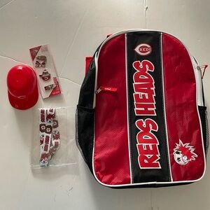 Red Heads Cincinnati Reds Backpack Side Pockets Full Size And Accessories